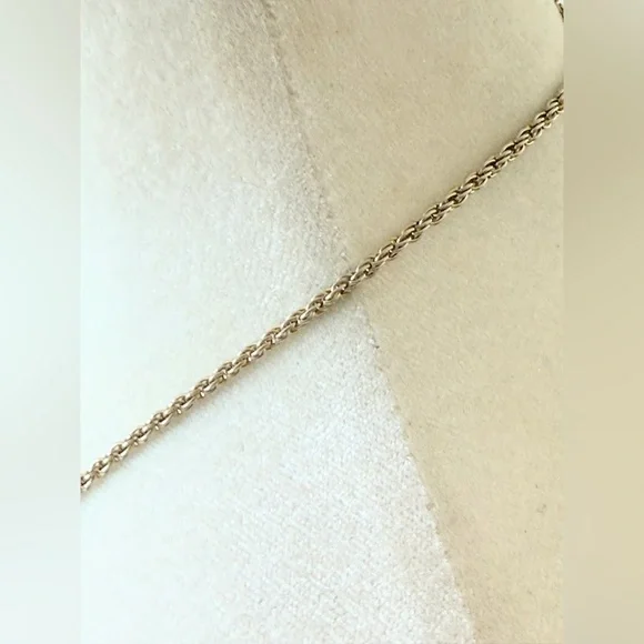 Vintage Gold Tone Puffy Heart Pendant Necklace Rope Chain 24” - Picture 10 of 12